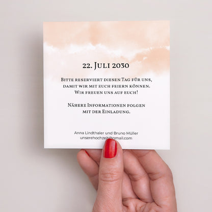 Save the date Karte Hochzeit Quadrat Aquarello foto N° 3