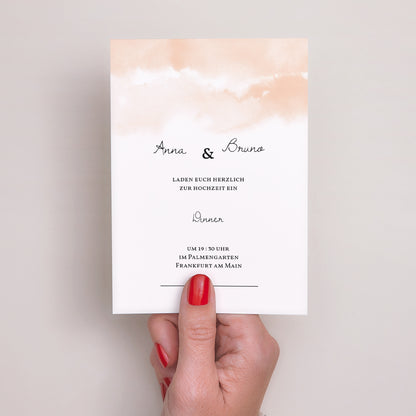 Einladungskarte Hochzeit Porträt Aquarello foto N° 2