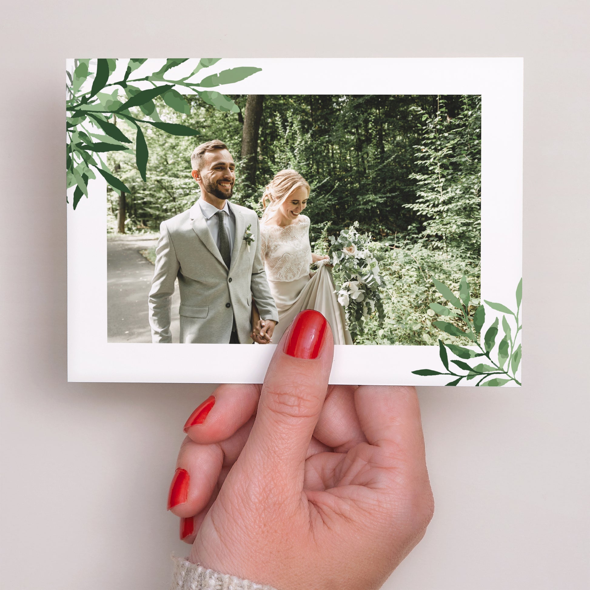 Dankeskarte Hochzeit Landschaft Pflanzlich foto N° 3