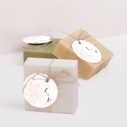 Vorgelochtes Etikett Hochzeit Runde Konstellation foto N° 2