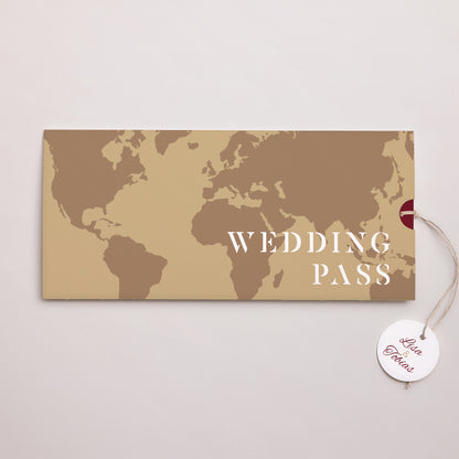 Hochzeitseinladung Mappe 2 Karten, Etikett Wedding Pass foto N° 1