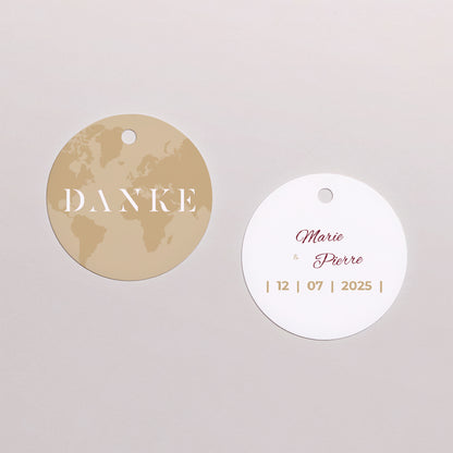 Vorgelochtes Etikett Hochzeit Runde Wedding Pass foto N° 1