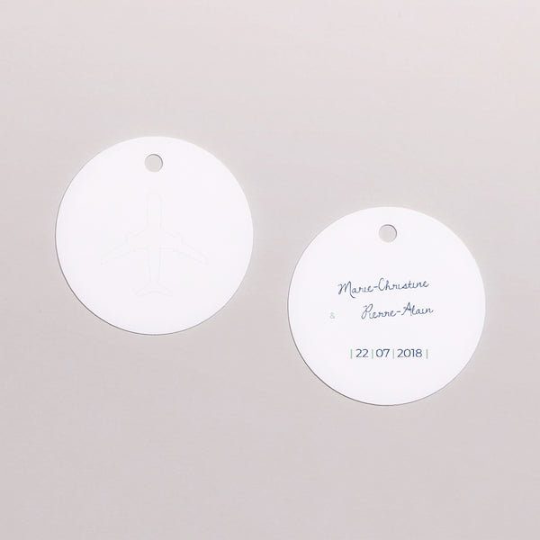 Vorgelochtes Etikett Hochzeit Runde Blue Wedding Pass foto