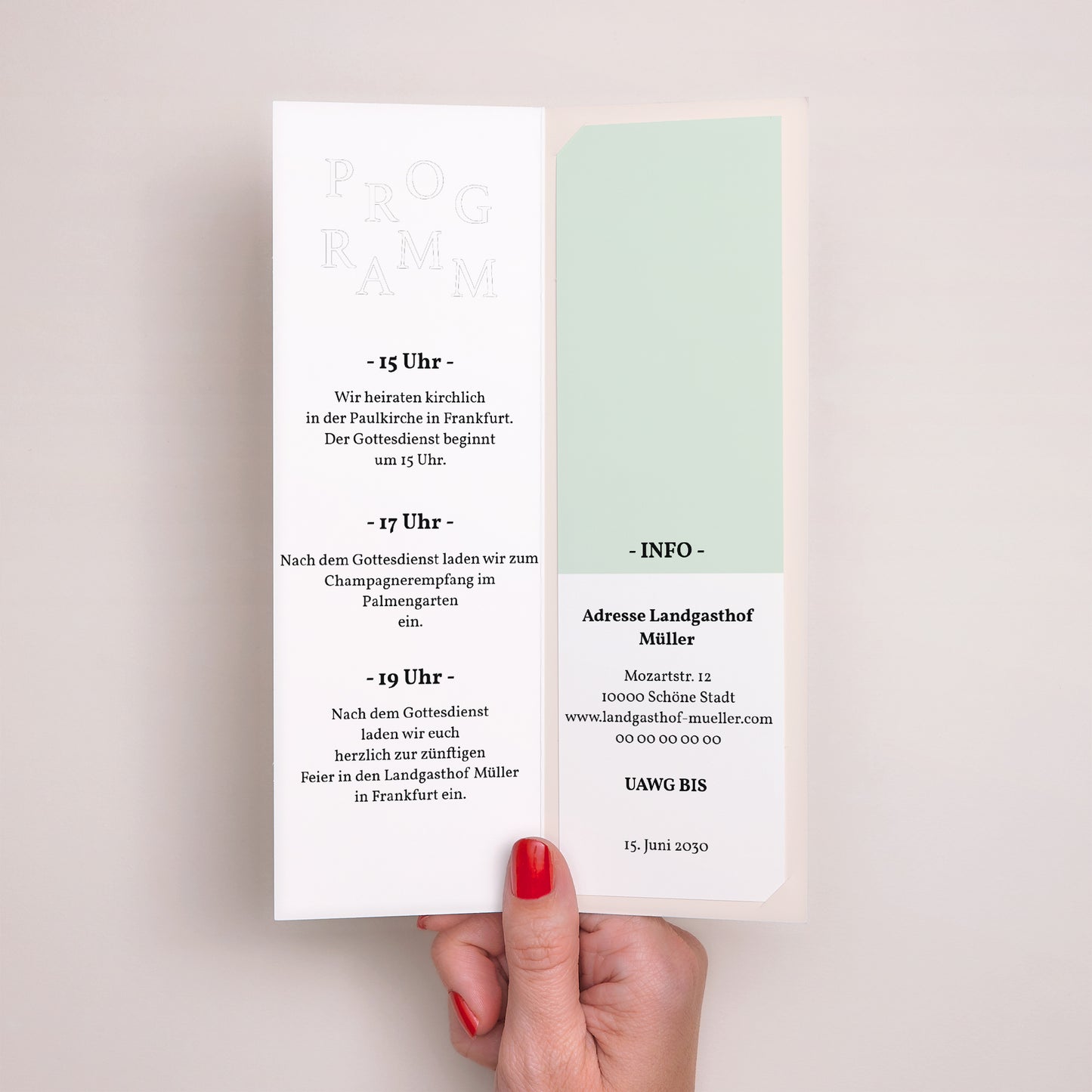 Hochzeitseinladung Fotoautomaten Lesezeichen Kraft & Farbe foto N° 2