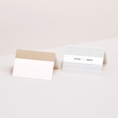 Tischkarten Hochzeit Quer Kraft & Farbe foto N° 1
