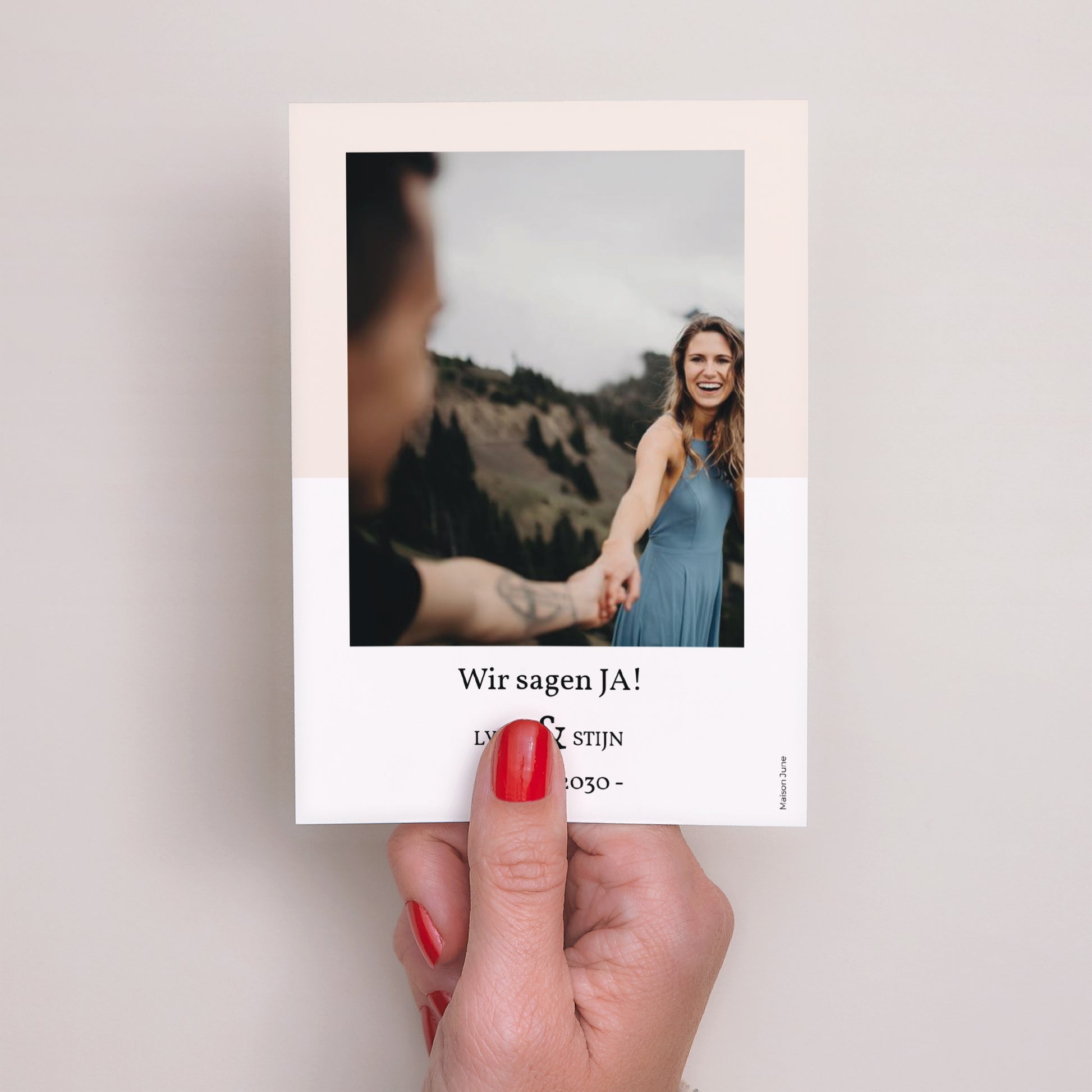 Save the date Karte Hochzeit Porträt Kraft & Farbe foto N° 3