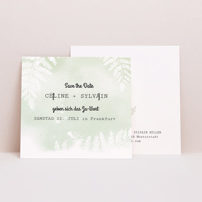 Save the date Karte Hochzeit Quadrat Verdoyant foto N° 1