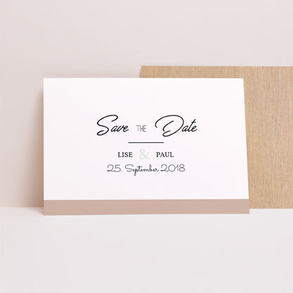Save the date Karte Hochzeit Landschaft Holz & Pastell foto N° 1