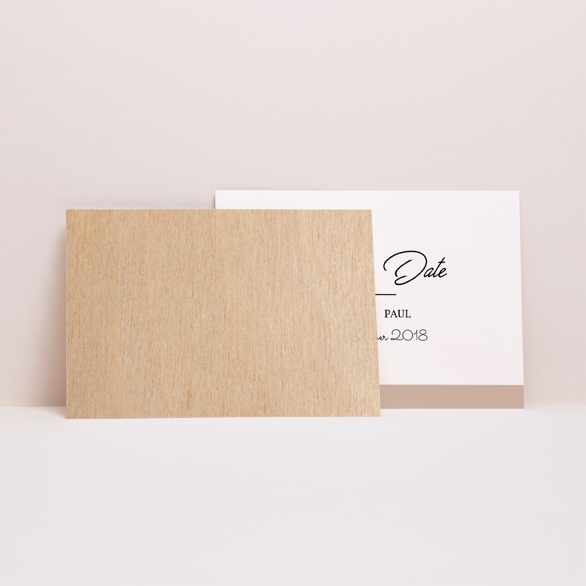 Save the date Karte Hochzeit Landschaft Holz & Pastell foto N° 2