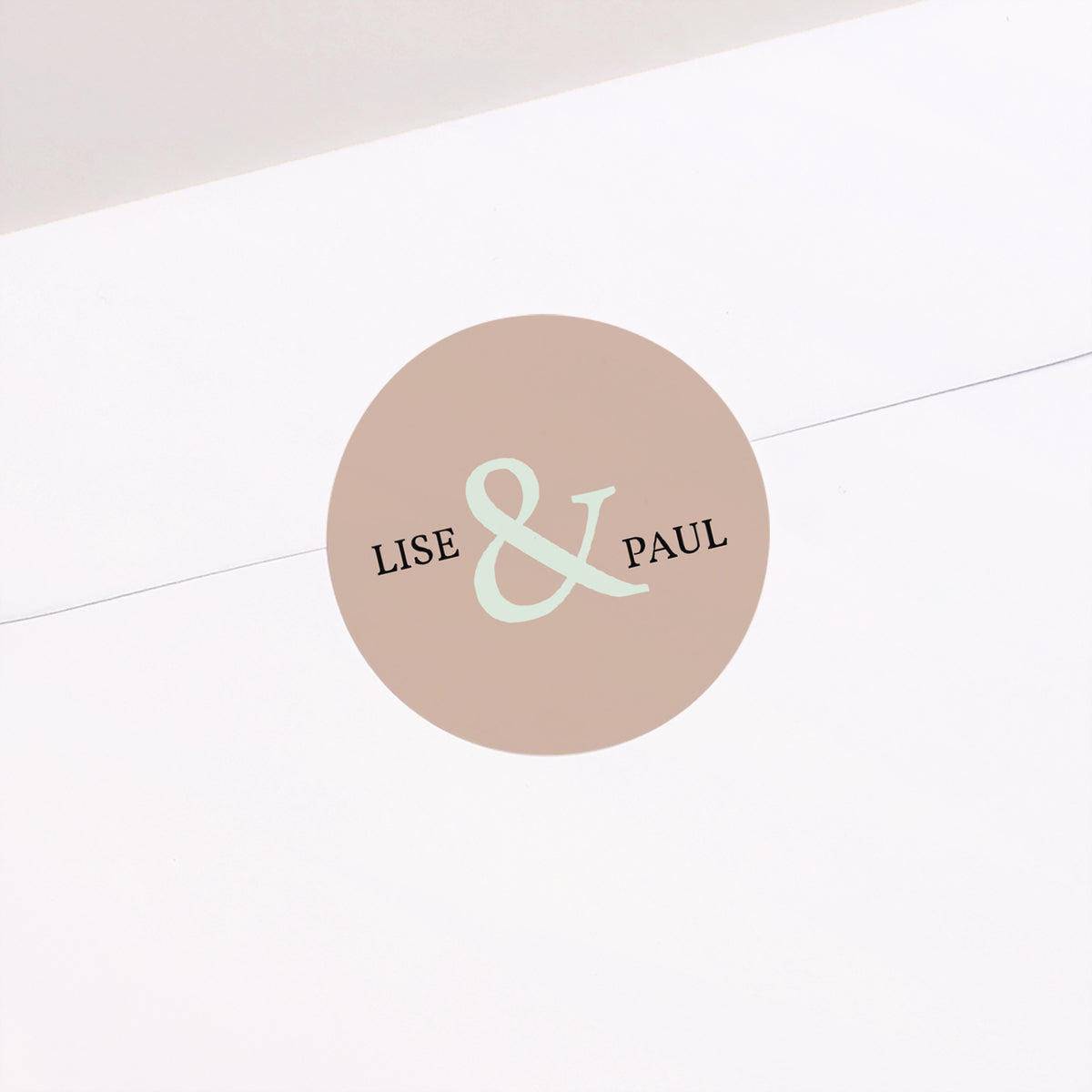 Sticker Hochzeit Rund Holz & Pastell foto N° 1