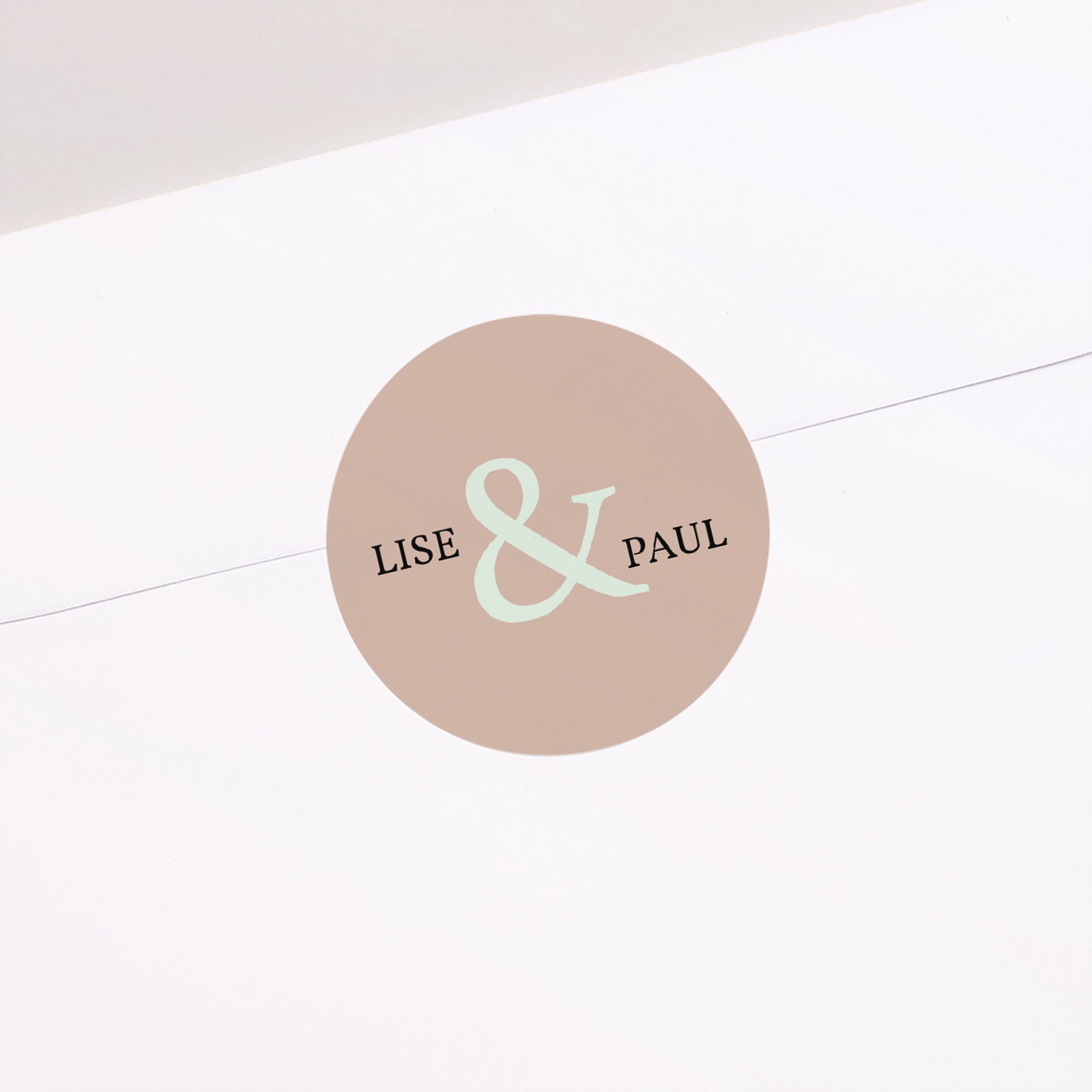 Sticker Hochzeit Rund Holz & Pastell foto N° 1