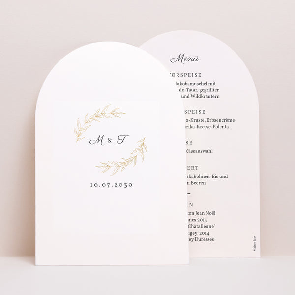 Menükarte Hochzeit Arche Minimalvegetarisch foto