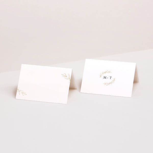 Tischkarten Hochzeit Quer Minimalvegetarisch foto