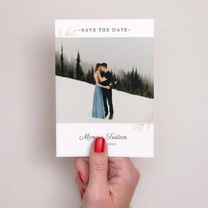 Save the date Karte Hochzeit Porträt Minimalvegetarisch foto N° 2