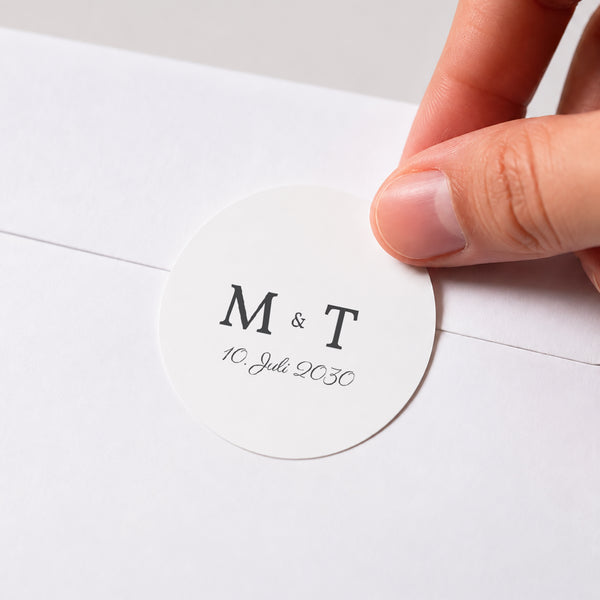 Sticker Hochzeit Rund Minimalvegetarisch foto