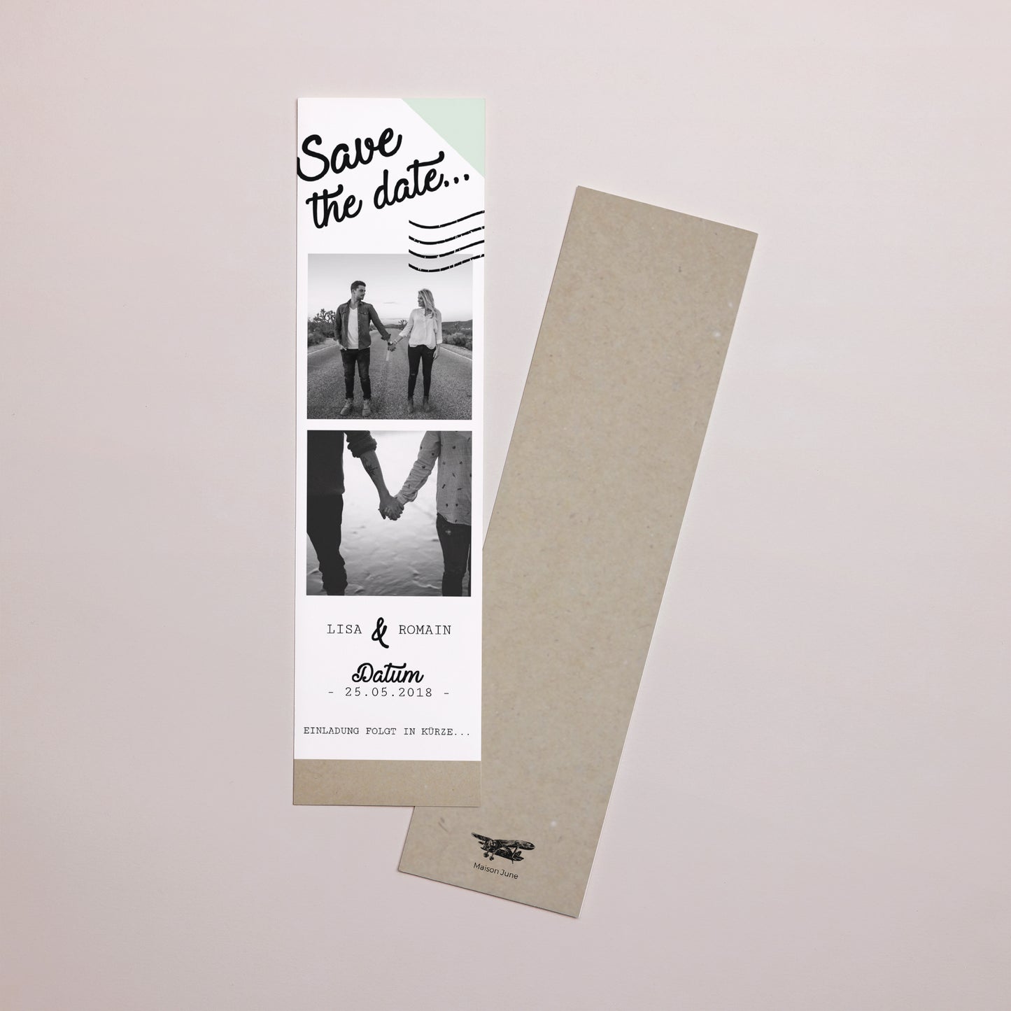 Save the date Karte Hochzeit Lesezeichen Time To Love foto N° 1