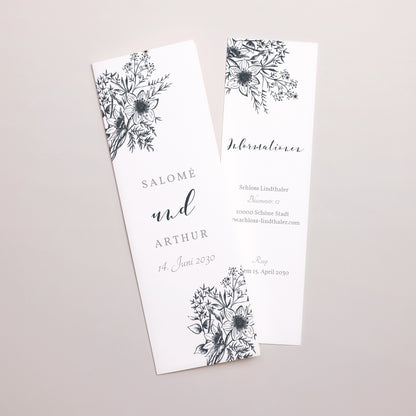 Hochzeitseinladung Fotoautomaten Lesezeichen Florale Skizze foto N° 1