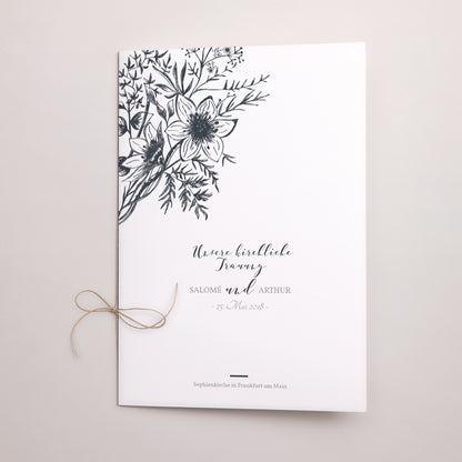 Kirchenheft Hochzeit Doppelflügel Florale Skizze foto N° 1