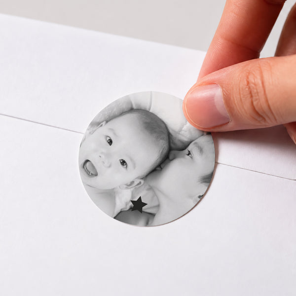 Sticker Geburt Rund Der goldene Stern foto