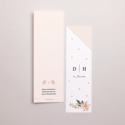 Hochzeitseinladung Fotoautomaten Lesezeichen Süße der Blumen foto N° 3