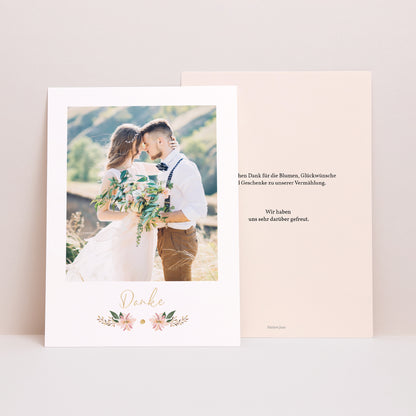Dankeskarte Hochzeit Süße der Blumen foto N° 1