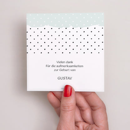 Dankeskarte Geburt Quadrat Pfefferminze foto N° 3