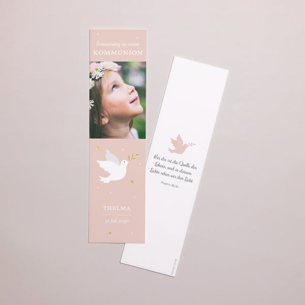 Lesezeichen Kommunion Lesezeichen Holy Spirit Rose foto
