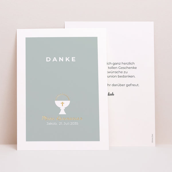 Dankeskarte Kommunion Porträt Ziborium foto