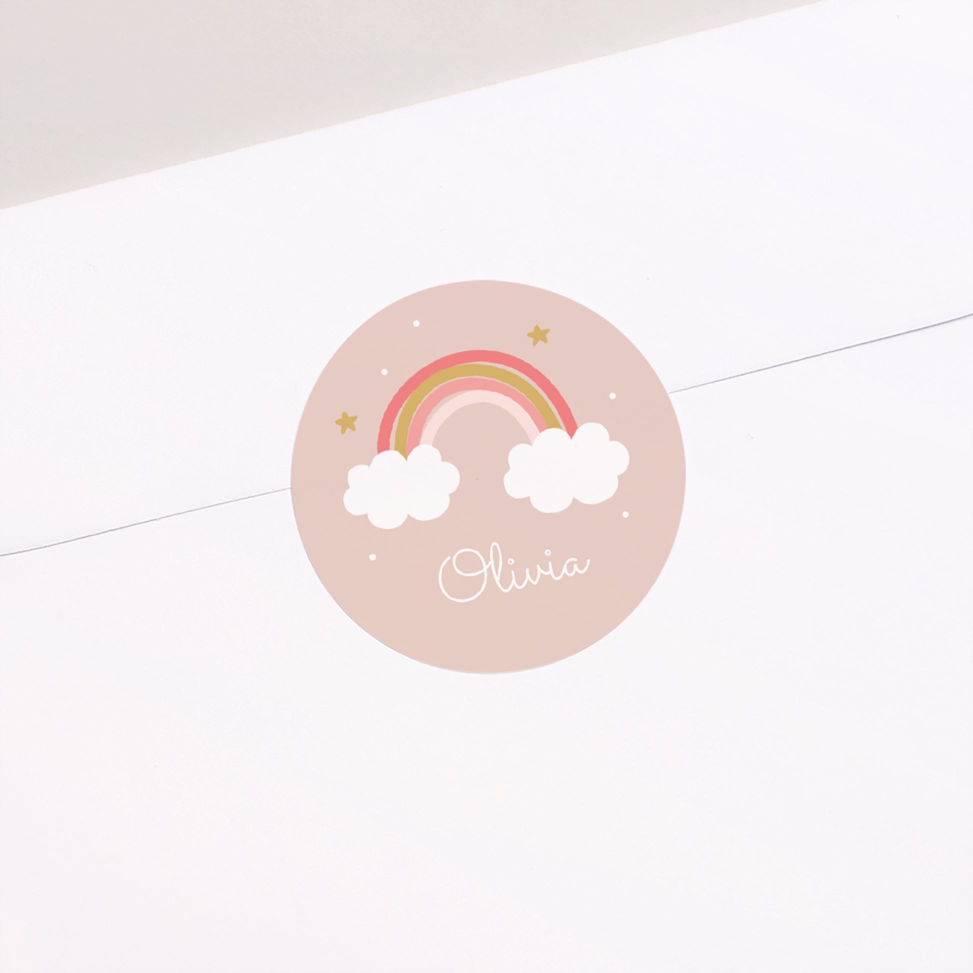 Sticker Taufe Rund Regenbogen foto N° 2