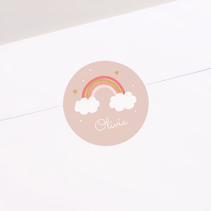 Sticker Taufe Rund Regenbogen foto N° 2