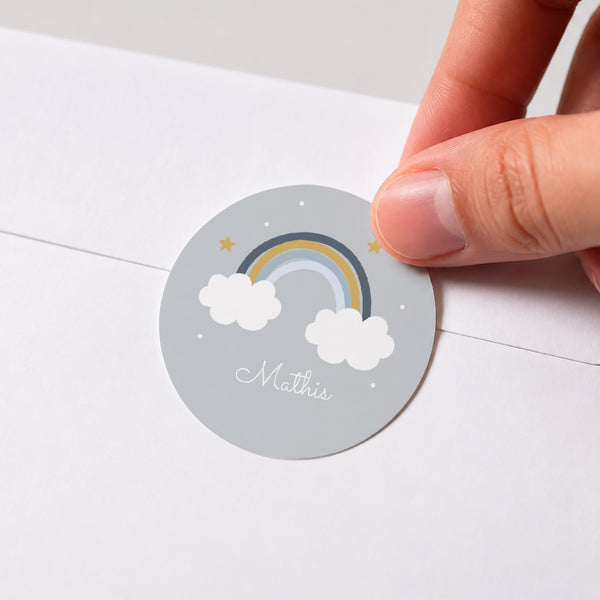 Sticker Taufe Rund Rainbow foto
