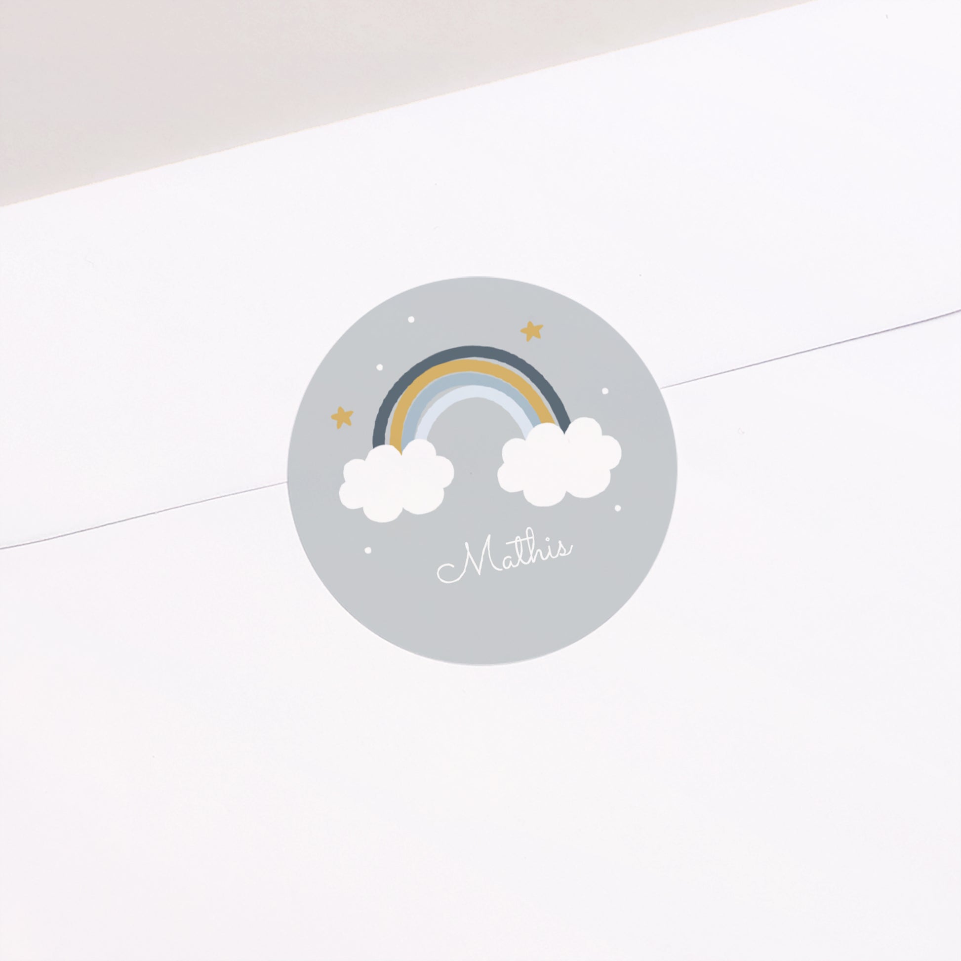 Sticker Taufe Rund Rainbow foto N° 2