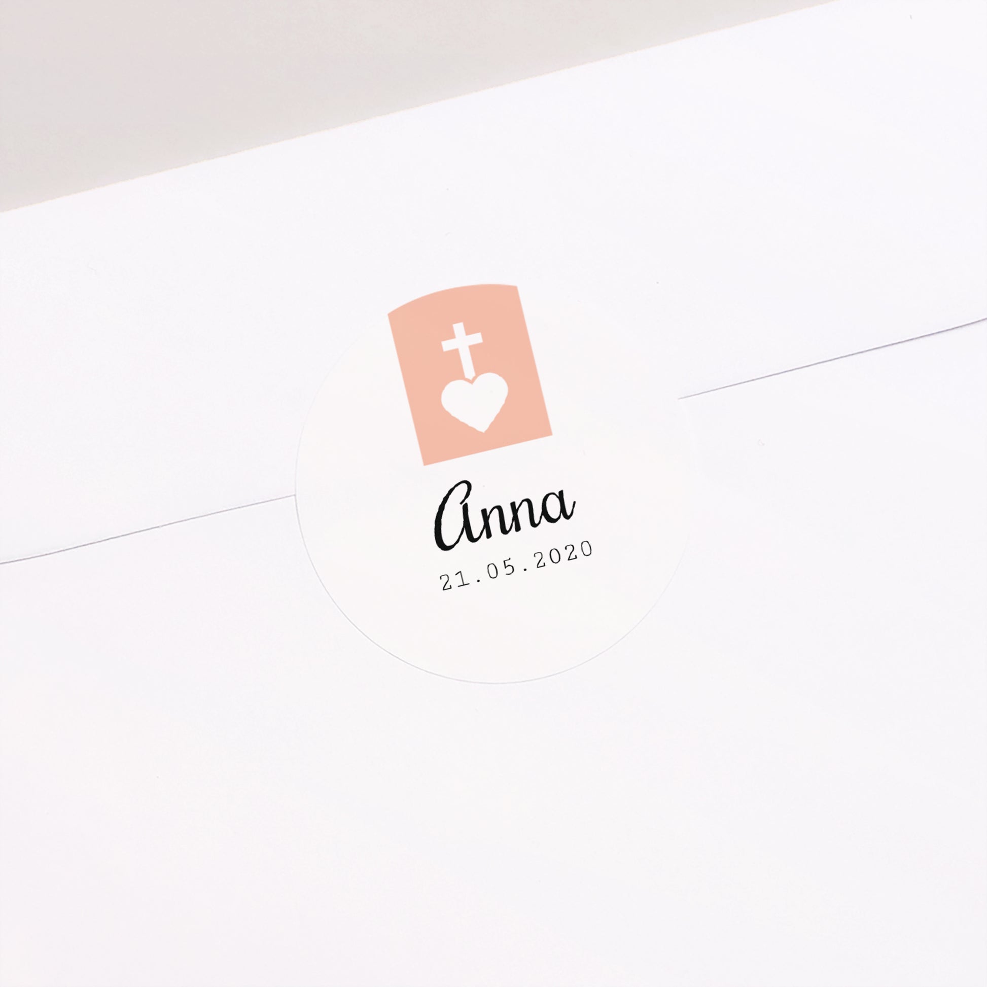 Sticker Taufe Rund Kreuz und Gold foto N° 2