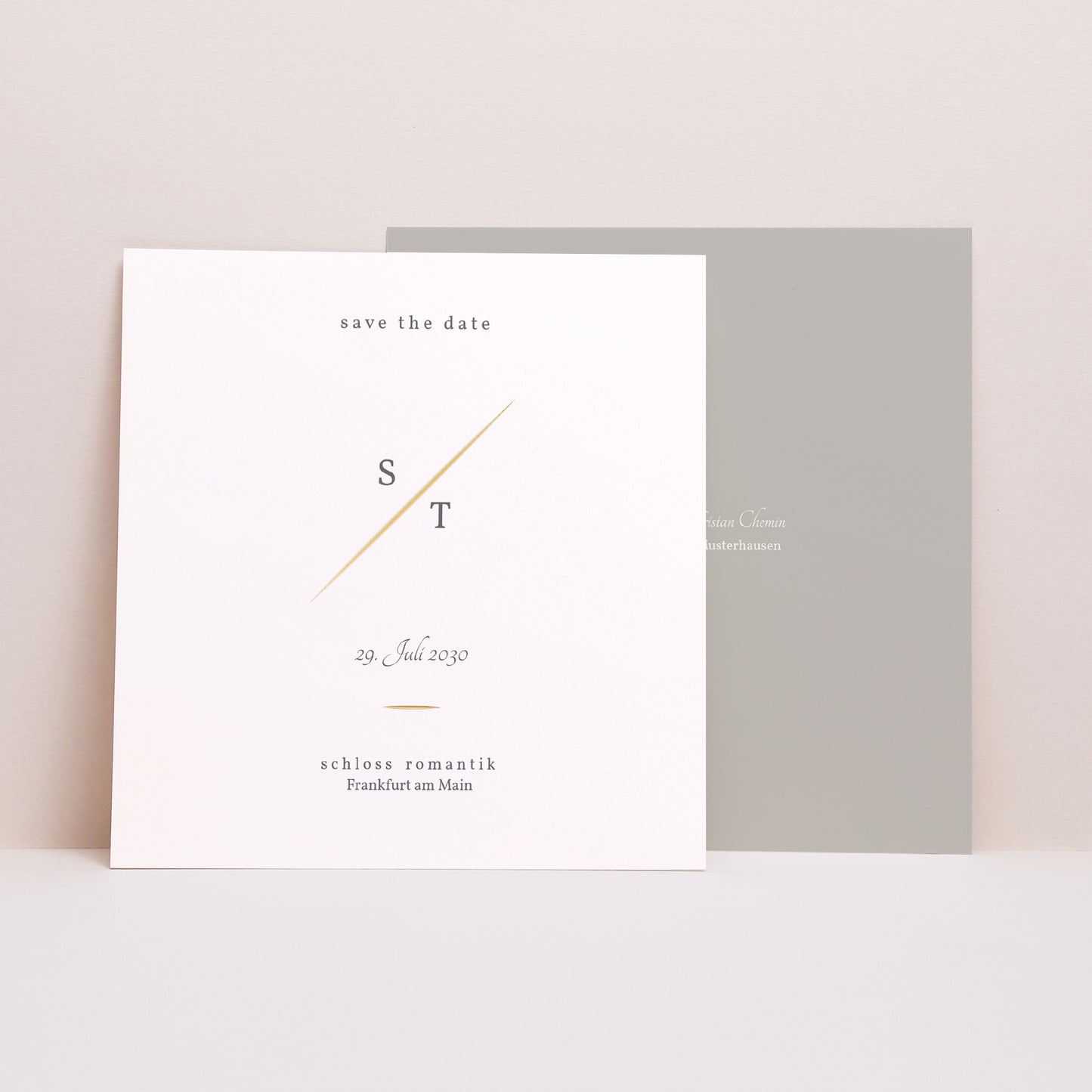 Save the date Karte Hochzeit Quadrat Laubblätter Vintage foto N° 1