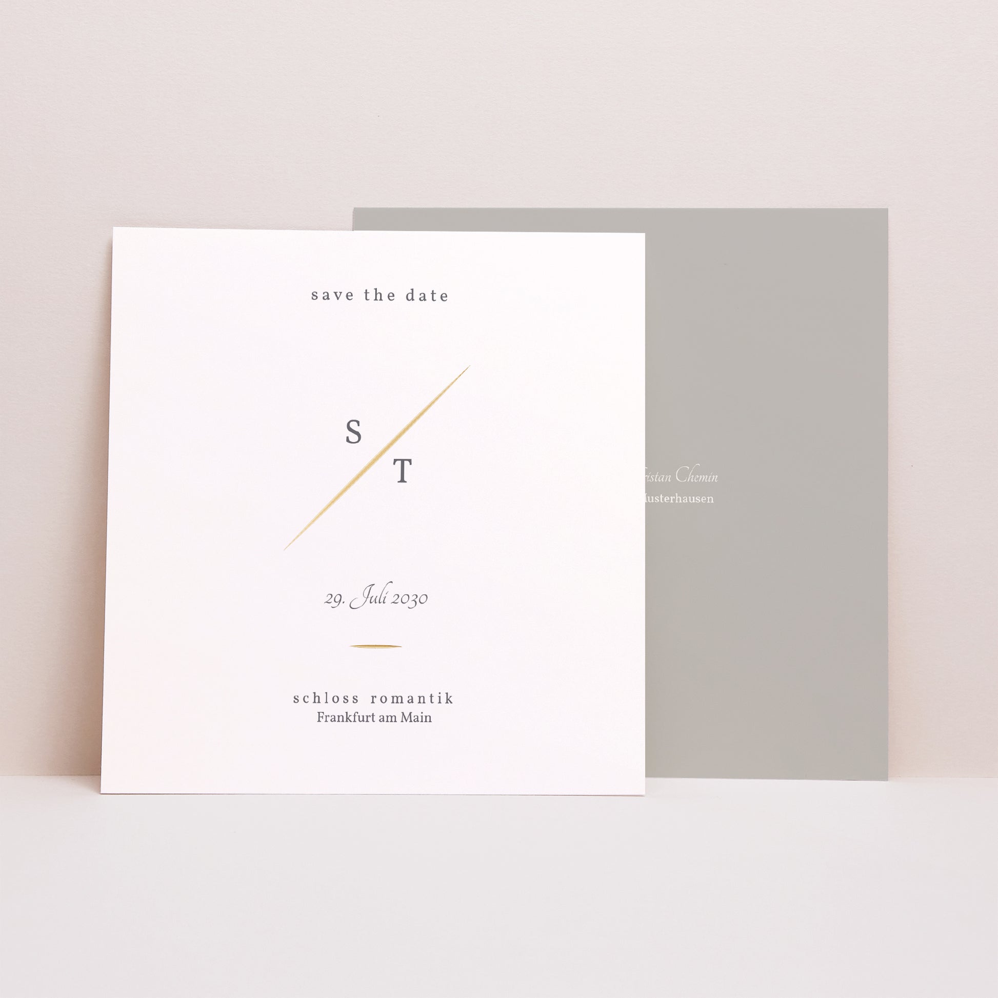 Save the date Karte Hochzeit Quadrat Laubblätter Vintage foto N° 1