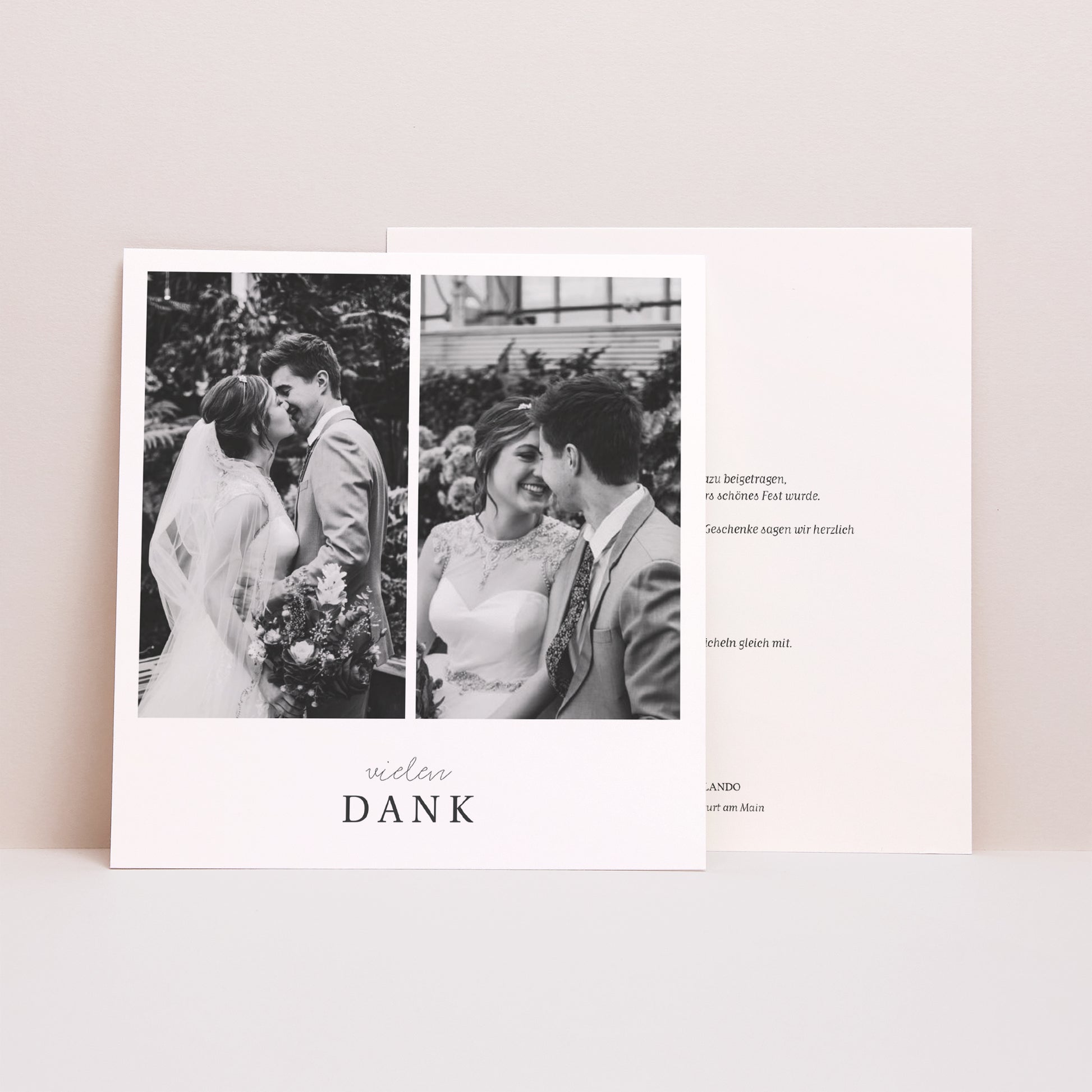 Dankeskarte Hochzeit Quadrat Typografisches Quadrat foto N° 1