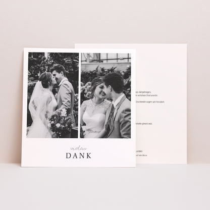 Dankeskarte Hochzeit Quadrat Typografisches Quadrat foto N° 1