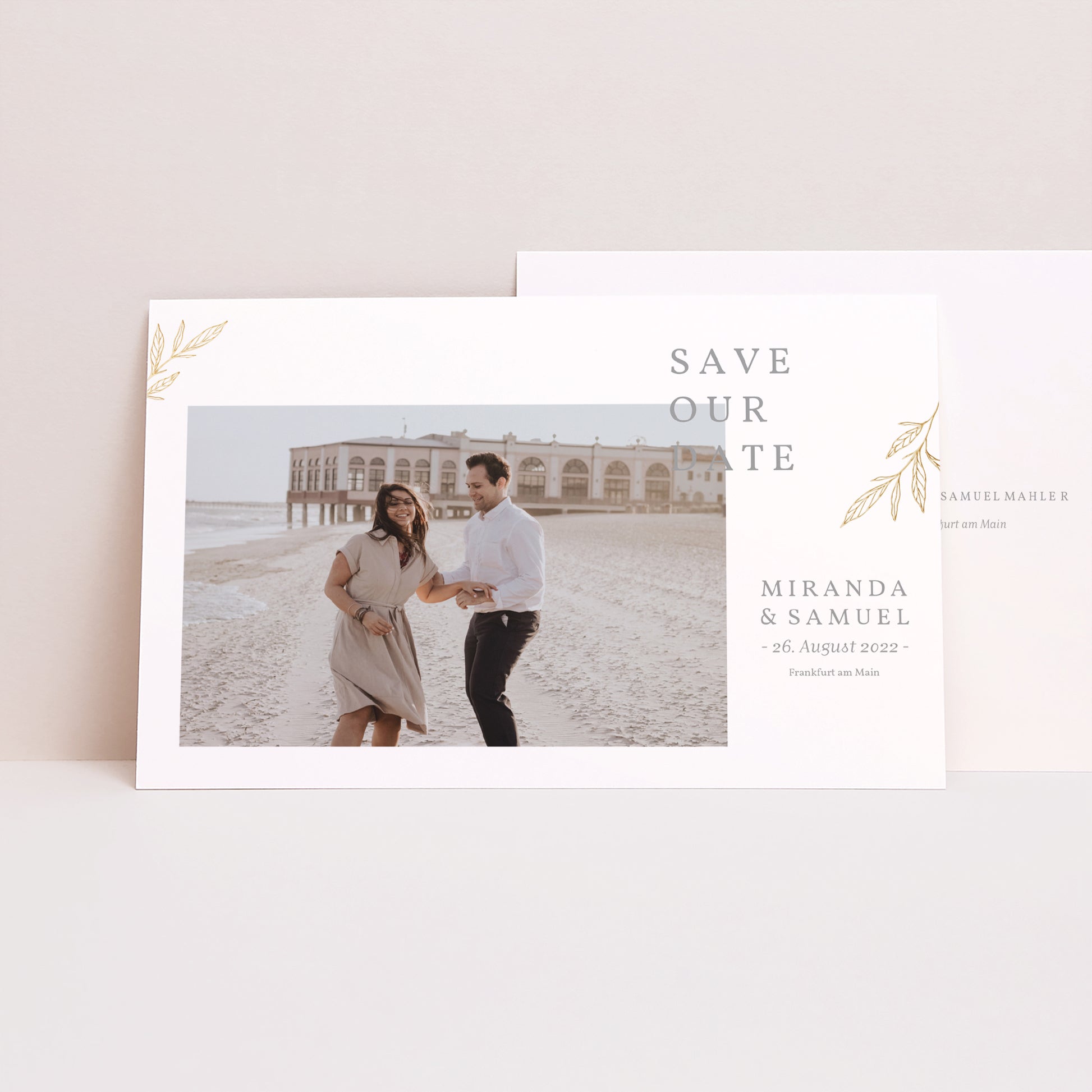 Save the date Karte Hochzeit Landschaft Minimalistische Botanik foto N° 1