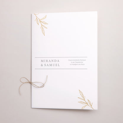 Kirchenheft Hochzeit Doppelflügel Minimalistische Botanik foto N° 1