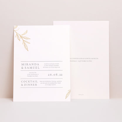 Hochzeitseinladung Minimalistische Botanik foto N° 1