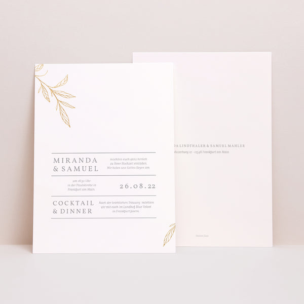 Hochzeitseinladung Minimalistische Botanik foto