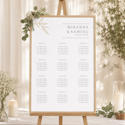 Sitzplan Hochzeit Porträt 60 x 90 cm Minimalistische Botanik foto N° 1