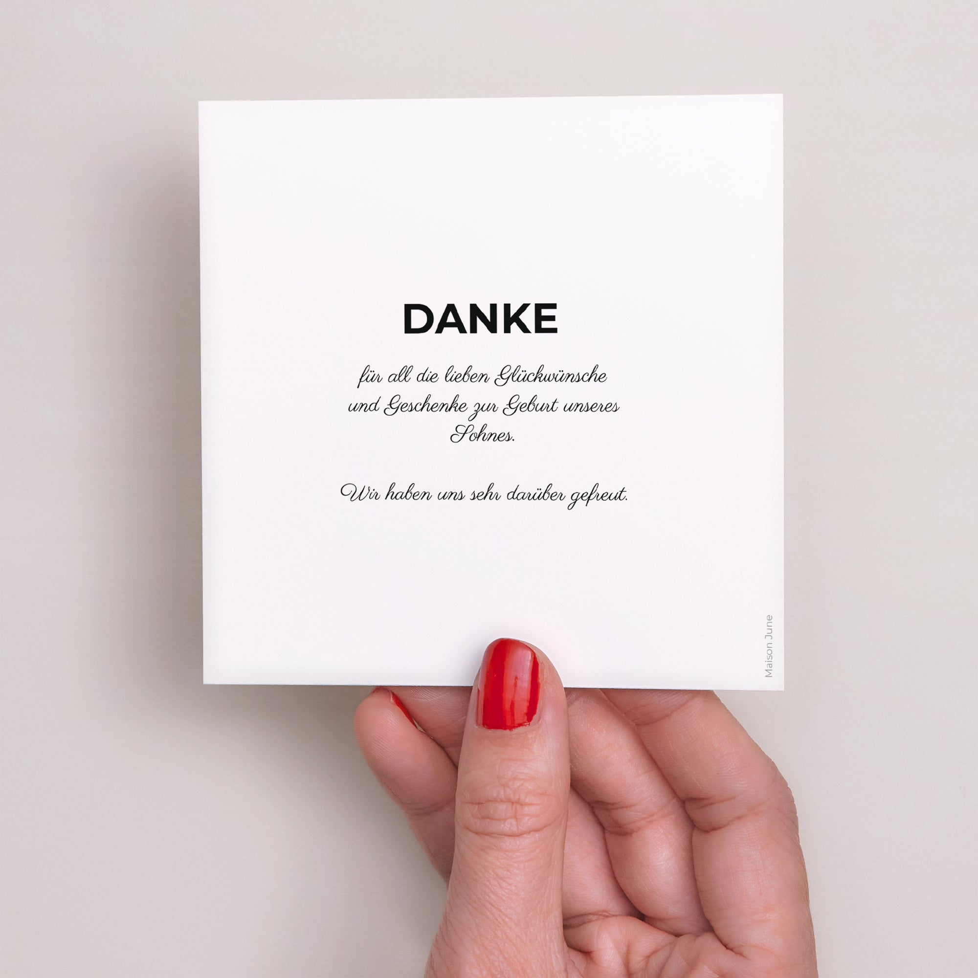 Dankeskarte Geburt Quadrat Initiale foto N° 3