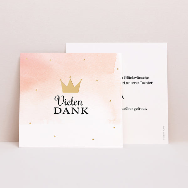 Dankeskarte Geburt Quadrat Kleine Prinzessin foto
