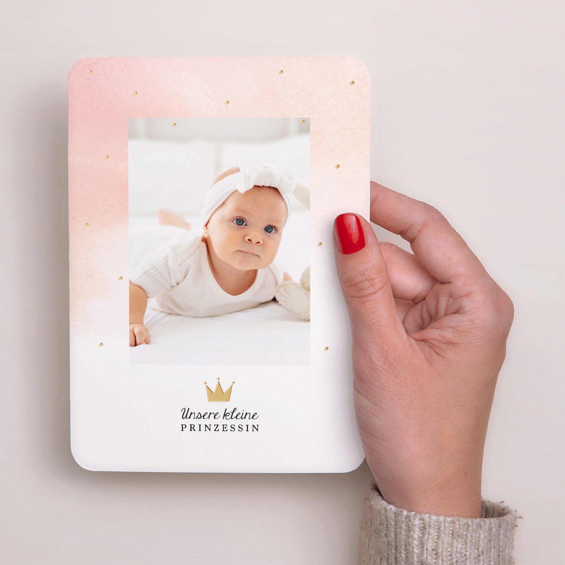 Geburtskarten Porträt, abgerundete Kanten Kleine Prinzessin foto N° 2