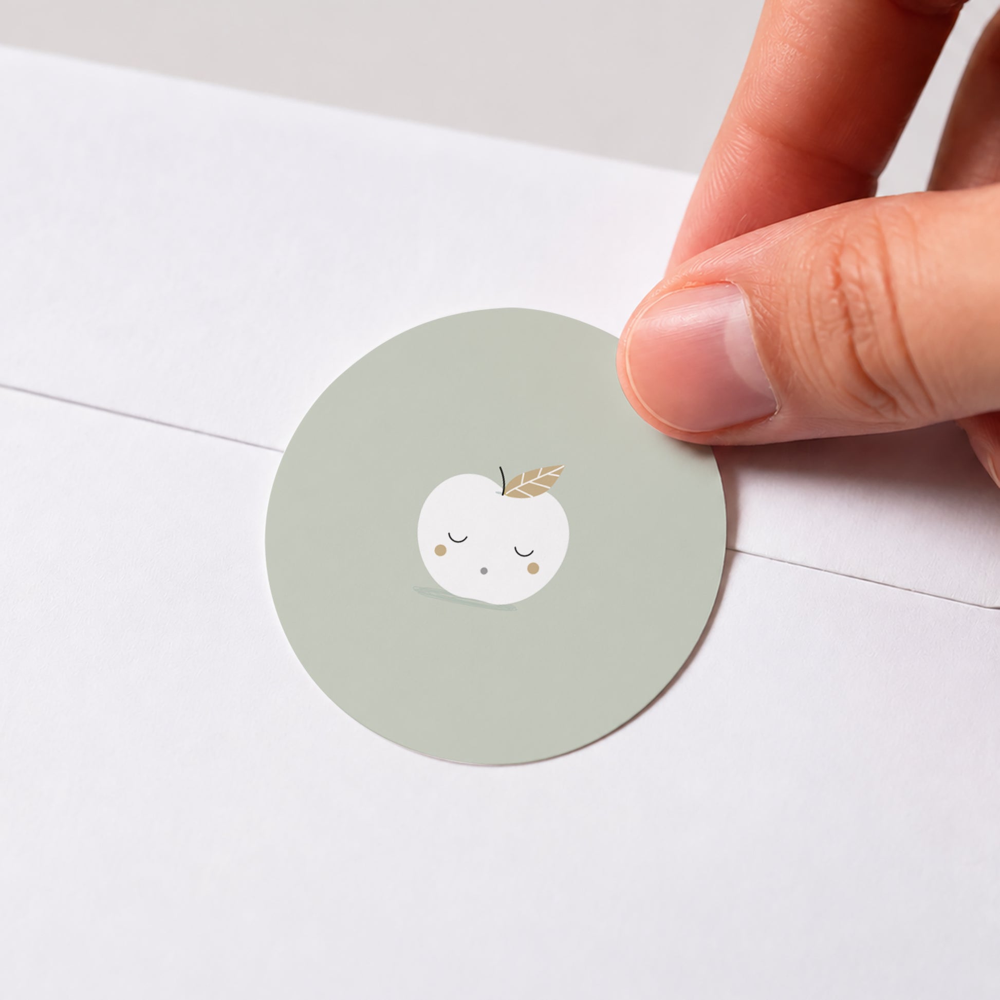 Sticker Geburt Rund Goldener Apfel foto N° 1