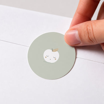 Sticker Geburt Rund Goldener Apfel foto N° 1