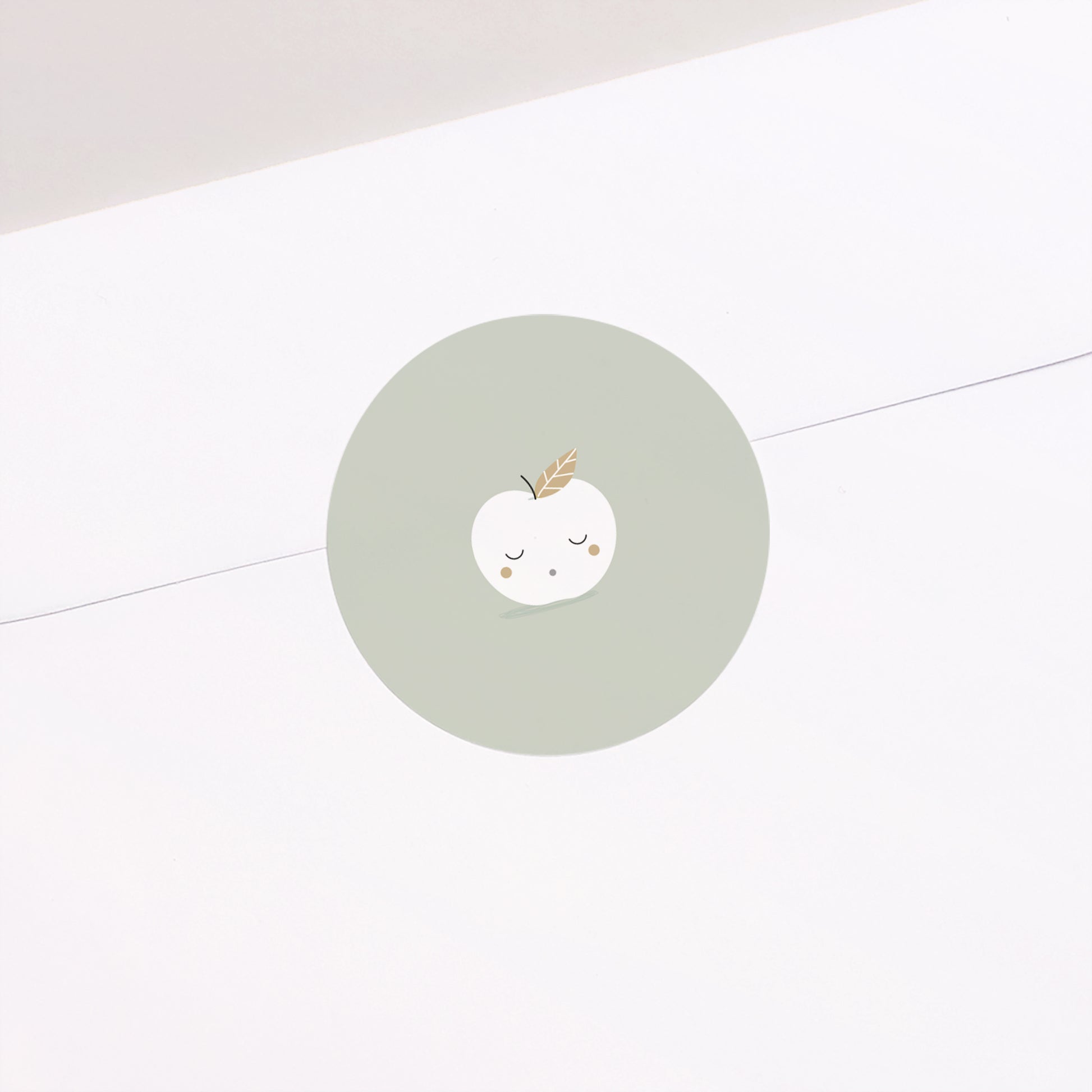 Sticker Geburt Rund Goldener Apfel foto N° 2