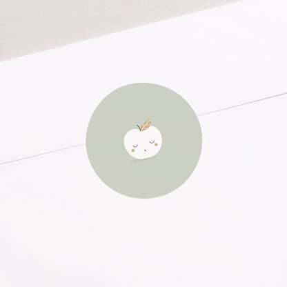 Sticker Geburt Rund Goldener Apfel foto N° 2