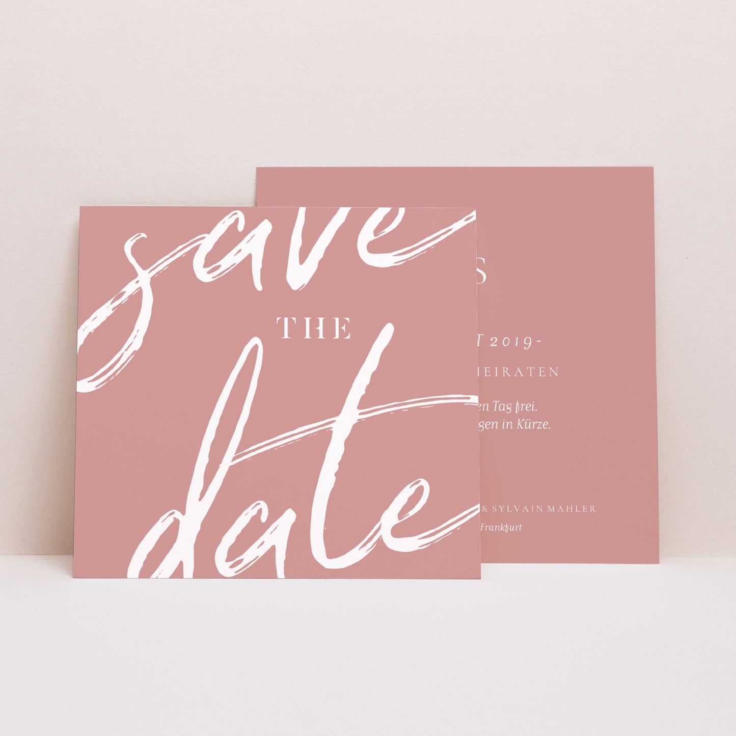 Save the date Karte Hochzeit Quadrat Minimalistische Nuancen foto N° 1